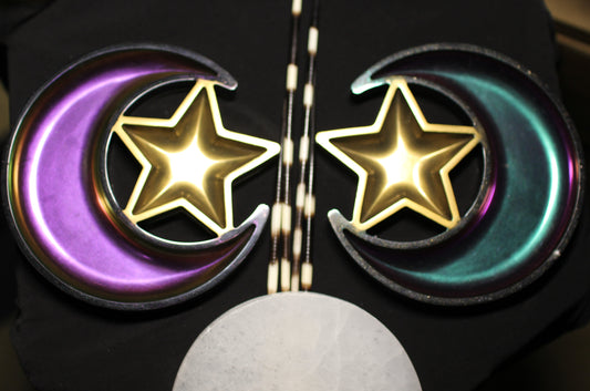 Crescent Moon & Star Charging Plates (6in x 6in)